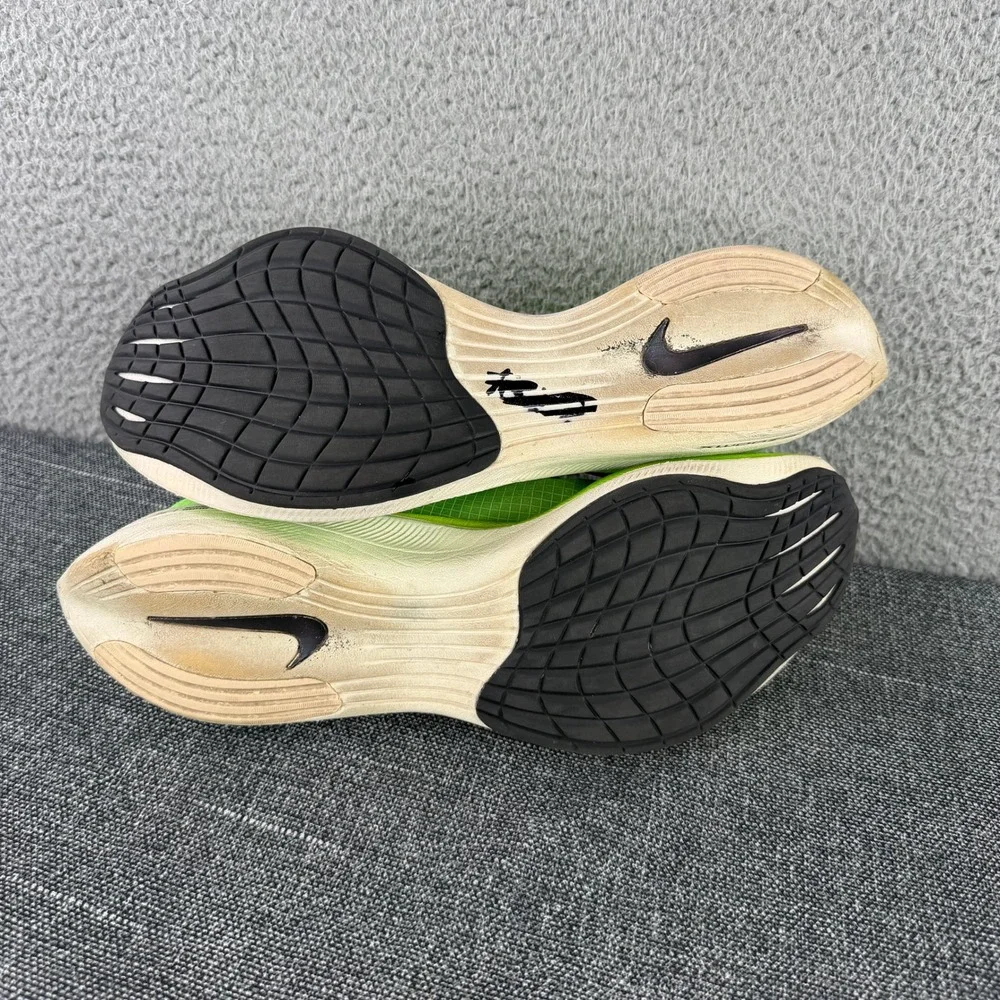 Nike ZoomX Vaporfly Next% Mens 13 Electric Green Running Shoes AO4568-300